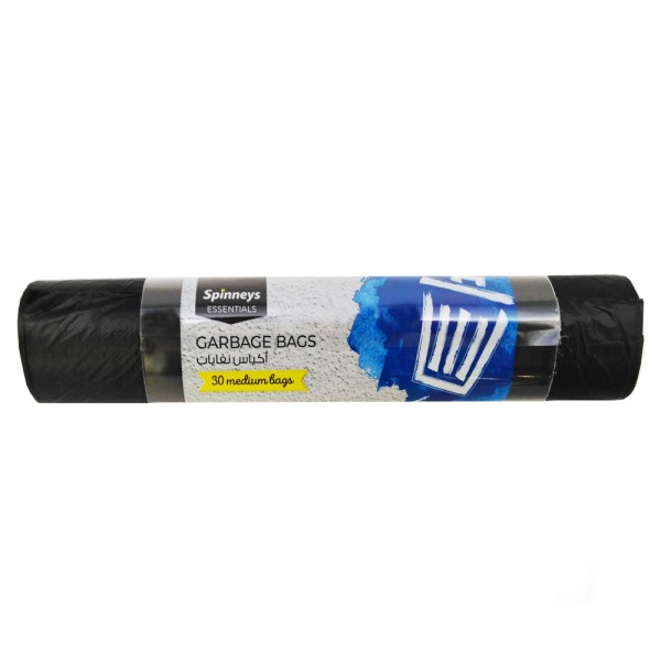 Spinneys Trash Bags Medium Black 30 sacks 134102-V001 by Spinneys Essentials