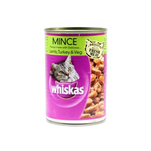WHISKAS CAT FOOD MINCE LAMB AND VEG