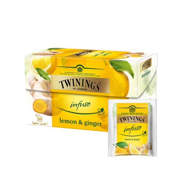 TWININGS LEMON+GINGER HERB.INFUSION TEA