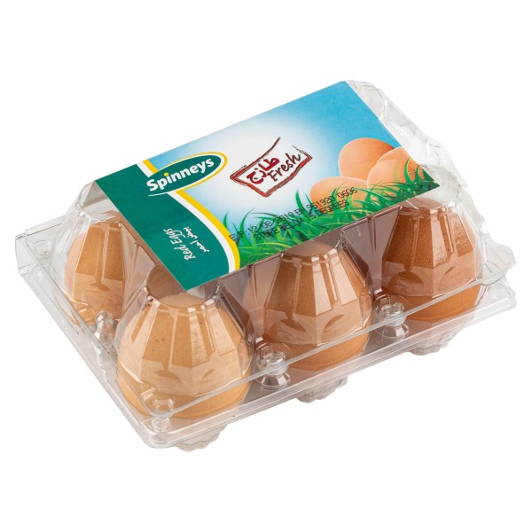 Spinneys Brown Eggs 6 per pack 145361-V001 by Spinneys Food