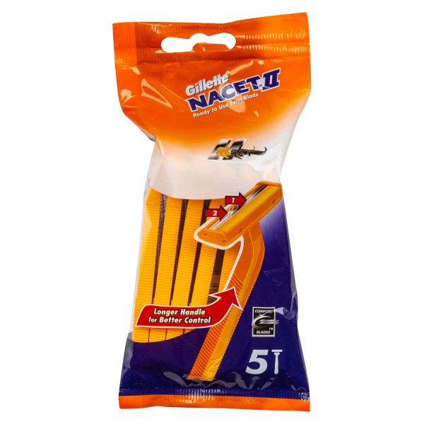 Gillette Nacet II Disposable Razor 5 Pieces 145674-V001 by Gillette