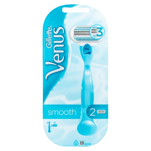 Gillette Venus Smooth 3-epilade Razor 1 Handle & 2 Refill Heads 162101-V001 by Gillette
