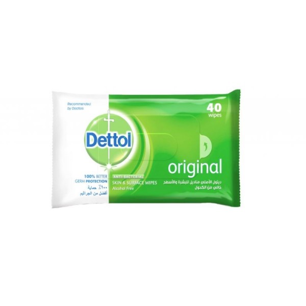 Dettol Anti-Bacterial Wipes 40s 162106-V001 by Dettol