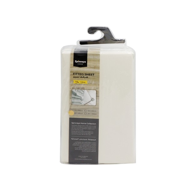 SPINNEYS SP POLYCOTTON FITTED SHEET PEARL DOUBLE