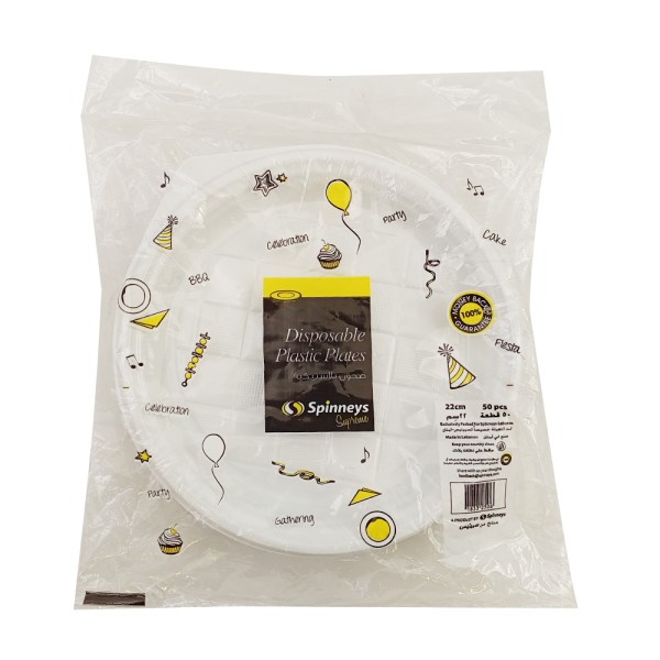DISP.PLASTIC PLATE 22CM 183325-V001 by Spinneys Home
