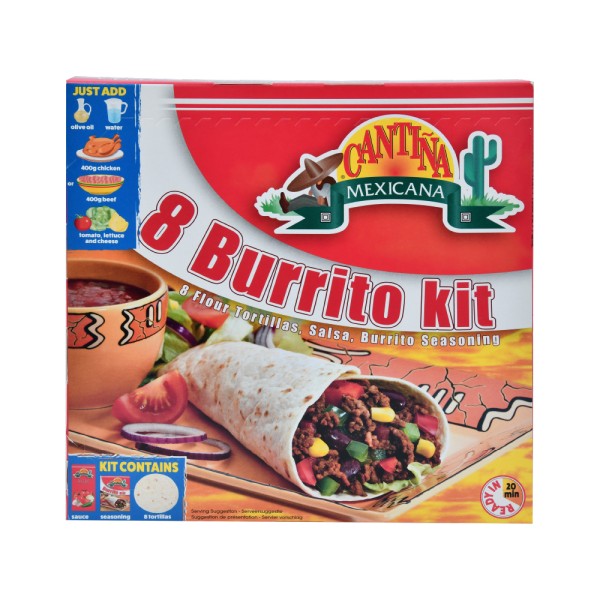 CANTINA MEXICANA Tortilla Dinners 8 Burrito Kit 525G 204369-V001 by Cantina Mexicana