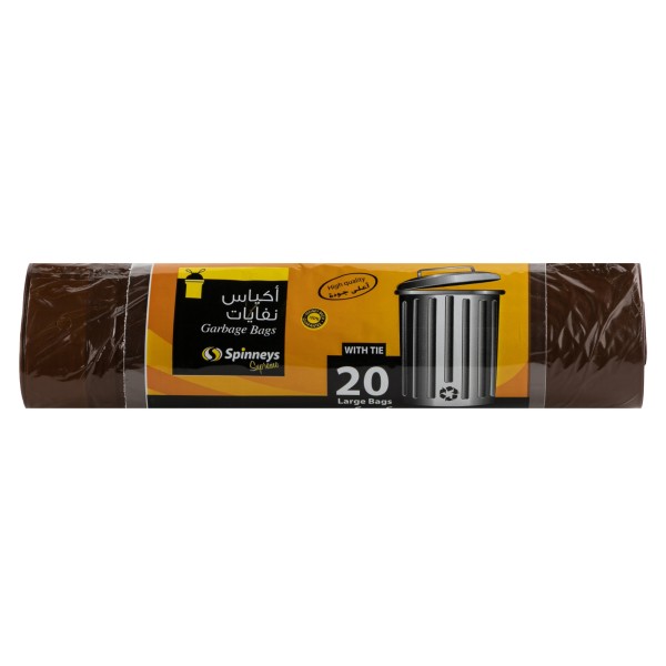 Spinneys Large Tie-Handle Brown Trash Bags 20 Sacks 257522-V001 by Spinneys Essentials