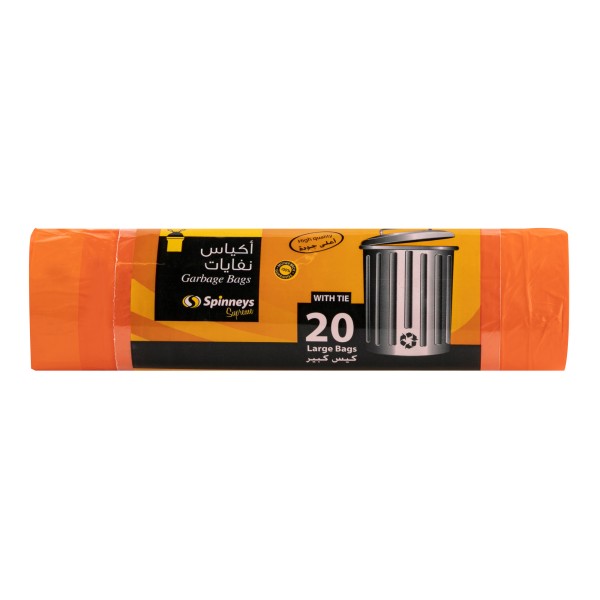 Spinneys Large Tie-Handle Orange Trash Bag 20 Sacks 274859-V001 by Spinneys Essentials