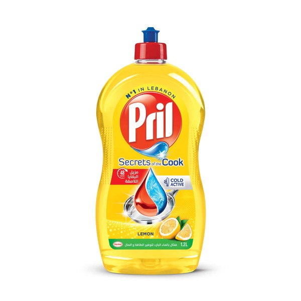 Pril cold active dishwashing liquid, Lemon 1.2L