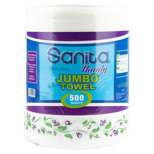 Sanita Handy Towel Jumbo 500 Sheets 286140-V001 by Sanita