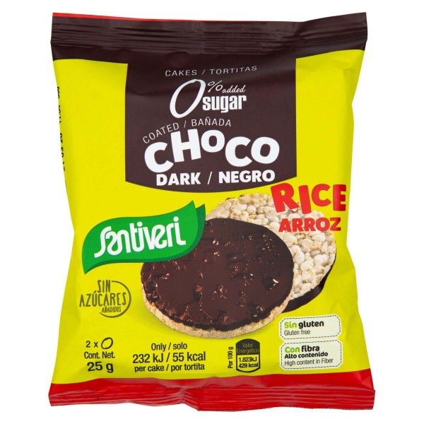 Santiveri Gluten Free Rice Cake With Dark Chocolate 33G 286841-V001 by Santiveri