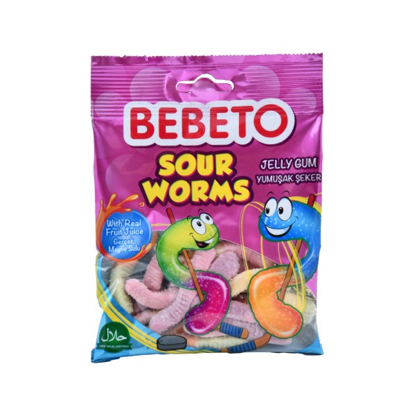 Bebeto Kervan Sour Warms Jelly Gum - 80G 339147-V001 by Bebeto