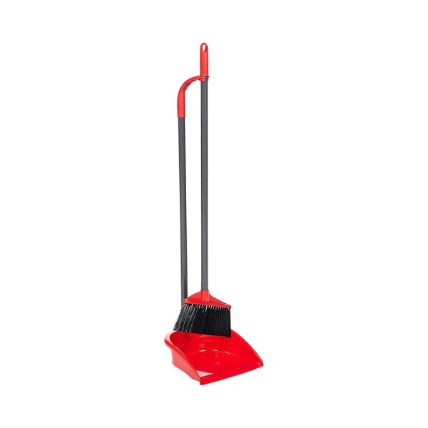 Vileda Long-Handle Dustpan Convenient Dusting Accessory, Back Pain-Free, Convenient Length, Efficient Dirt Collection,Space-Saving Design (24.5 x 25 x 97 Cm )