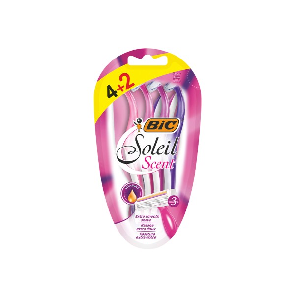 SOLEIL RAZOR DISPOSABLE SOLEIL SCENT 4+2