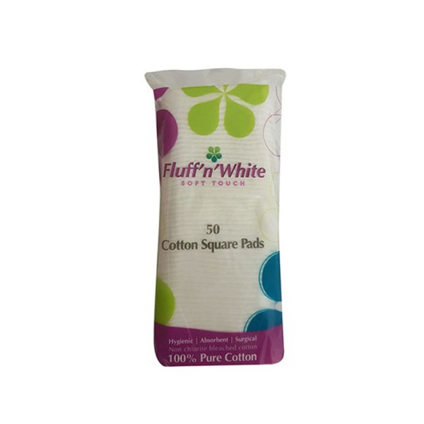 FLUFF N WHITE COTTON SQUARE PADS
