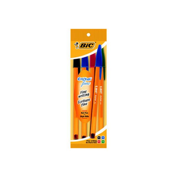 CRISTAL BIC CRISTAL FINE 08 POUCH 4 AST
