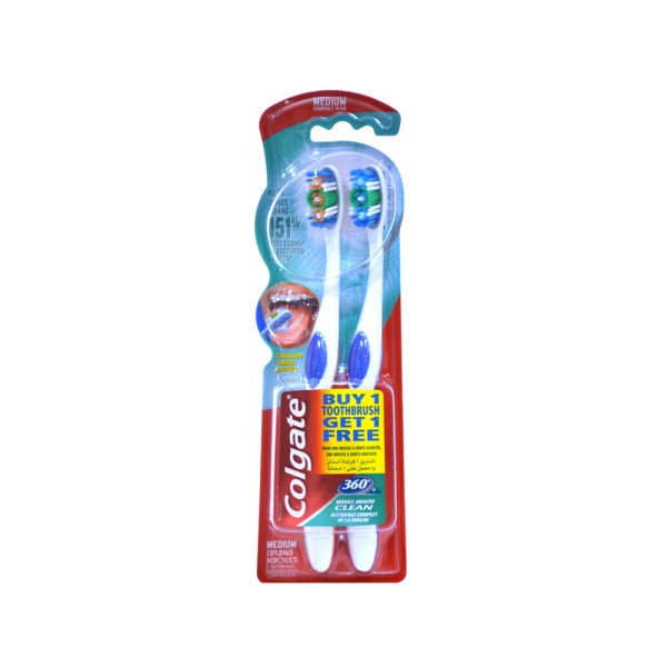 TOOTHBRUSH 360% TWINPACK MEDUI 374208-V001 by Colgate