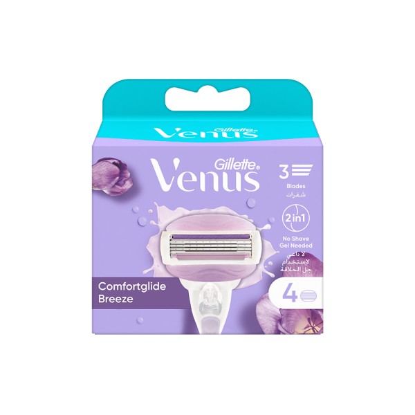 Gillette Venus Comfortglide Breeze 3-epilade Refill Heads 4 Count 383488-V001 by Gillette