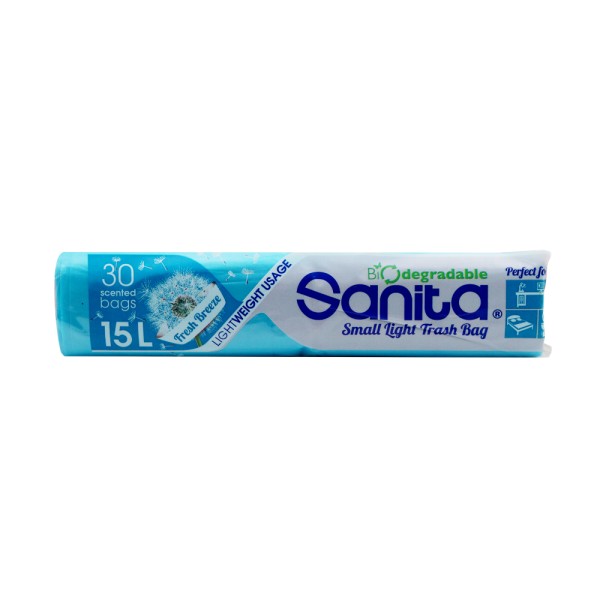 LIGHT BLUE TRASH BAGS 30PC 409173-V001 by Sanita