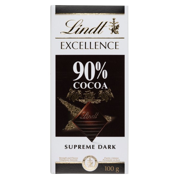 Lindt Excellence 90% Cacao Supreme Dark Chocolate Bar 100G 409445-V001 by Lindt