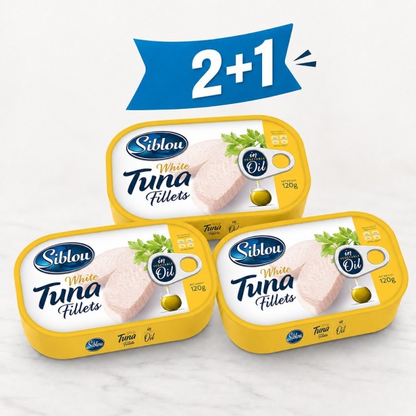SIBLOU TUNA FILLETS SUNFLOWER OIL 2+1 FREE