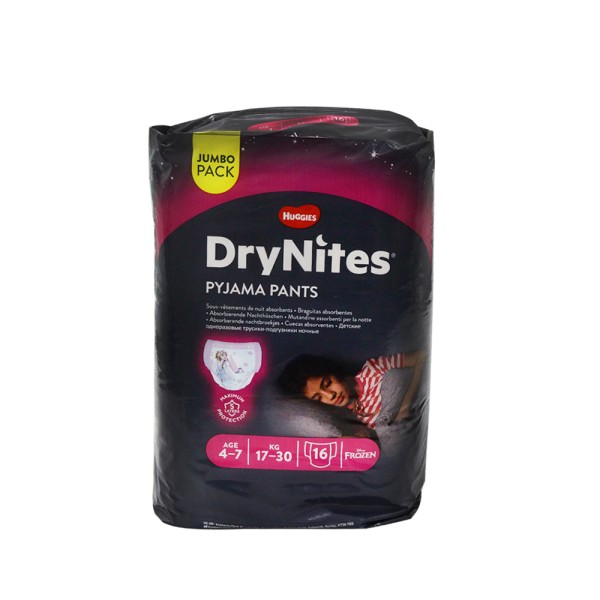 DRYNITES GIRL JUMBO 4-7YRS 17-30KG