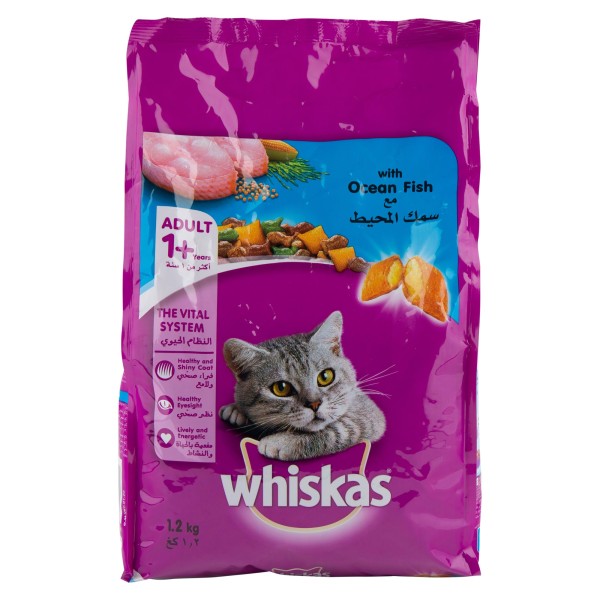 Whiskas Adult 1+  The Vital System With Ocean Fish 1.2Kg 422222-V001 by Whiskas