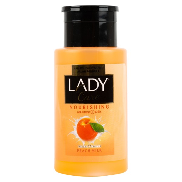 Lady Care Nail Polish Remover Salon Formula Pump Bottle With Peach Milk Fragrance 210ml 442394-V001 by Lady Care