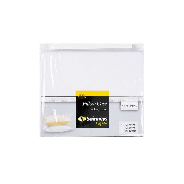 PILLOW CASE WHITE 100 PCENT COTTON 462634-V001 by Spinneys