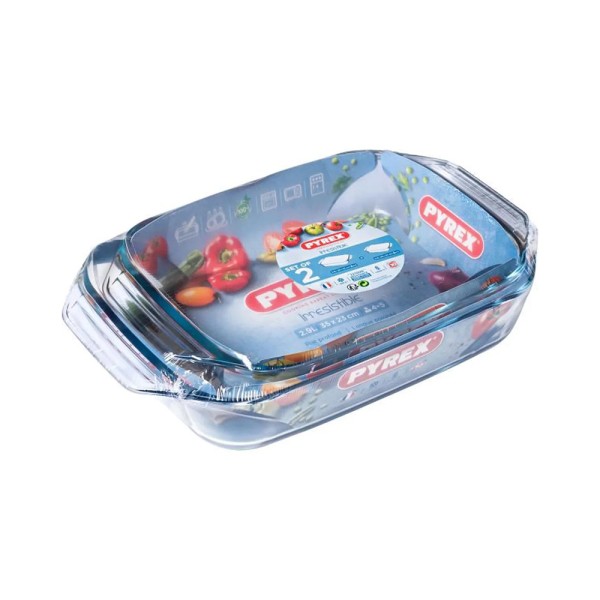 OVN RECT GLASS SET35*24+40*28C 482644-V001 by Pyrex