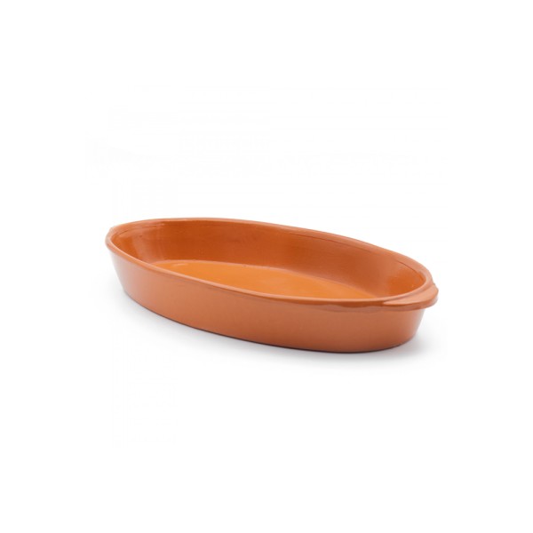 CORZANA TERRACOTTA OVAL DISH W.HANDLE