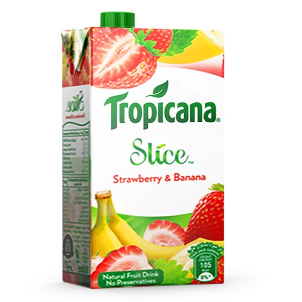 Tropicana Slice Strawberry Banana Tetra 1L 490539-V001 by Tropicana