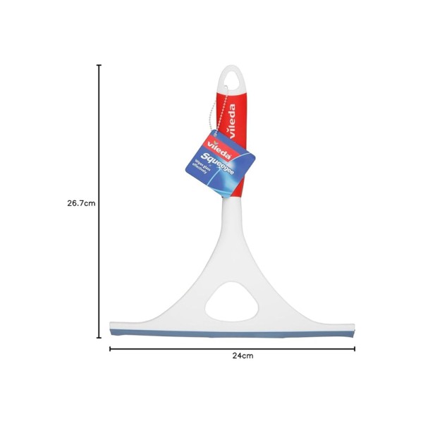 Vileda Window Squeegee Flexible Non-Slip Grip Ergonomic Handle White & Red 3.6 x 24 x 26.7 cm