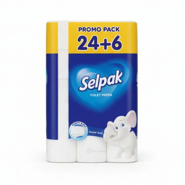 SELPAK TOILET PAPER 3 PLY 24+6 FREE