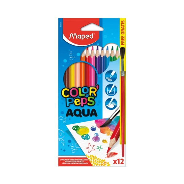 MAPED COLOR PEPS AQUA PENCILS 12 CLR