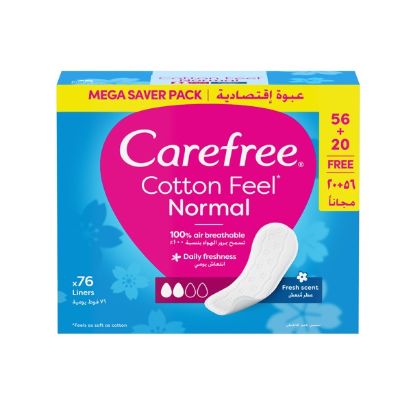 Carefree Cotton Fresh Scent Mega Pack 76pc 518379-V001 by Carefree