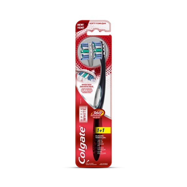 Colgate 360 Optic White Advanced Whitening Toothbrush, Value Pack 2pk 523480-V001 by Colgate