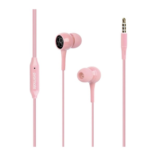 PROMATE DYNMIC EAR STEREO WIRED EARPHNE INLINE MICRPHNE WH