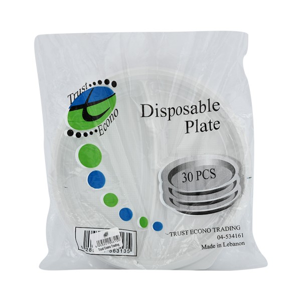 Trust Econ Disposable Plate 9" - 30Pc 526940-V001 by Trust Econo