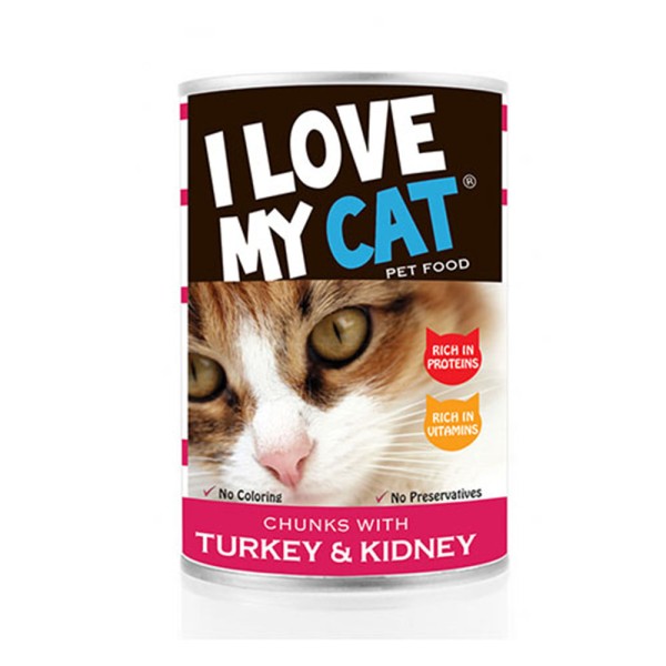LOVE MYCAT Turkey & Kidney Chunks Cat Food 400g 530449-V001 by I Love My Cat