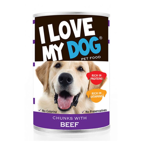 LOVE MYDOG Beef Chunks Dog Food 400g 530454-V001 by I Love My Dog