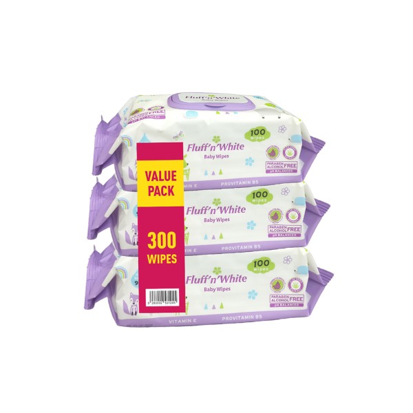 FLUFF N WHITE BABY WIPES VALUE PACK