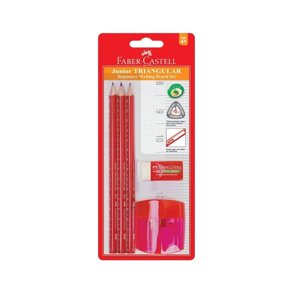 FABER CASTELL FC BLACKLEAD PENCIL GRIP JUNIOR 3PC BL