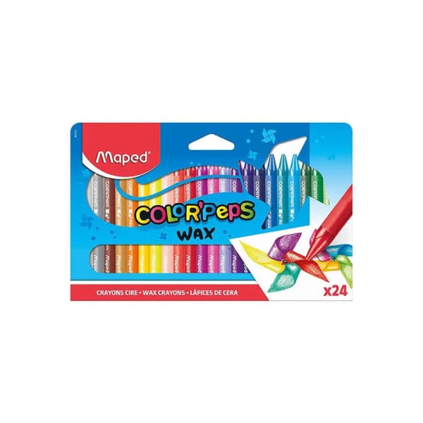 MAPED COLOR PEPS WAX CRAYONS 24 COLOR