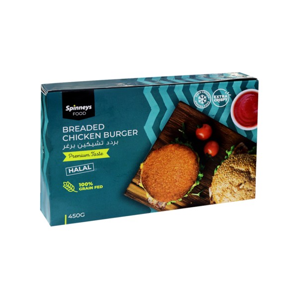 SPINNEYS CHICKEN BREADED CHICKEN BURGER
