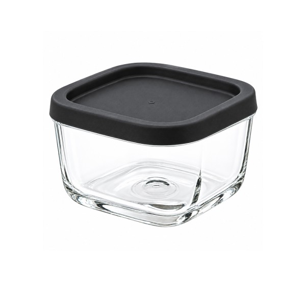 LAV GLASS CUBE FOODE STORAGE W.LID GRE