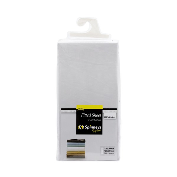 FITTED SHEET 100% COTTON PEARL GREY 565790-V001 by Spinneys