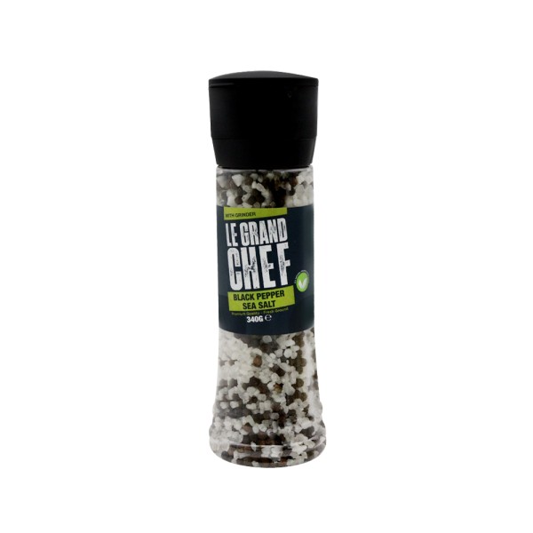 LE GRAND CHEF COARSE SEA SALT + BLACK PEPPER GR
