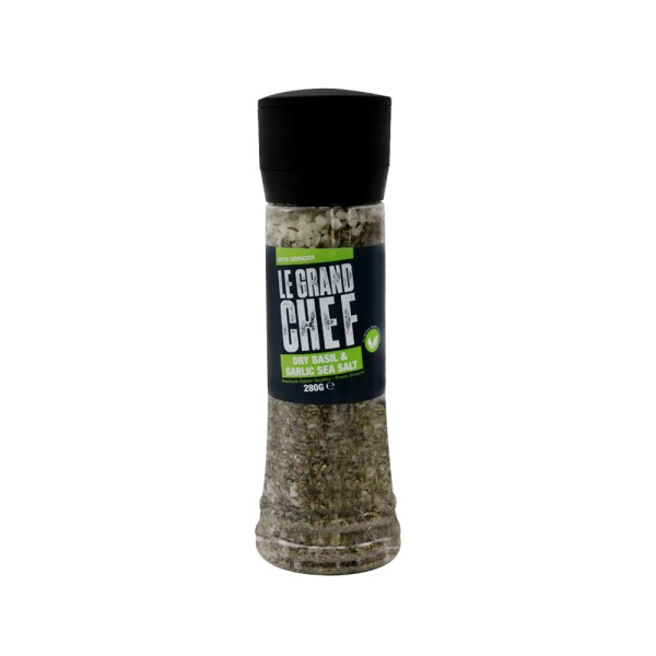 LE GRAND CHEF COARSE SEA SALT + GARLIC + BASIL GR