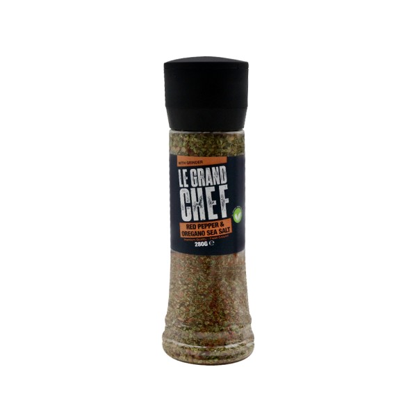 LE GRAND CHEF COARSE SEA SALT + RED CHILLI + OREGANO GR